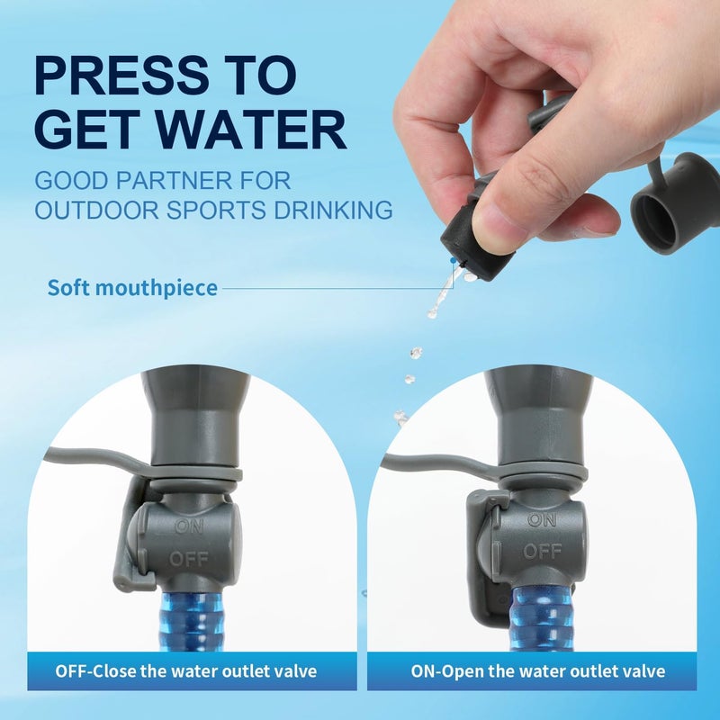 INOXTO 1.5L/2L/3L Hydration Bladder, Water Bladder with Water Reservoir Hose Insulator & High Flow Bite Valve for Hiking Backpack, Leak Proof 1.5/2L/3L Water Reservoir for Camping Cycling Running - Image 4